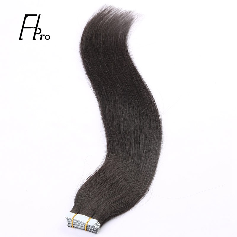 Premium Virgin Hair 1B# Tape Hair Extensions Straight 18 inches